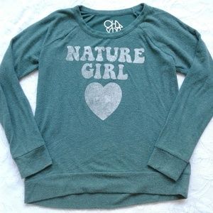 Chaser Green 'Nature Girl' Crew Neck Sweater